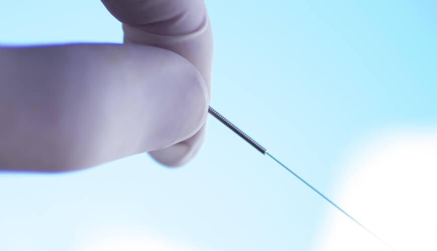 Acupuncture needle up close